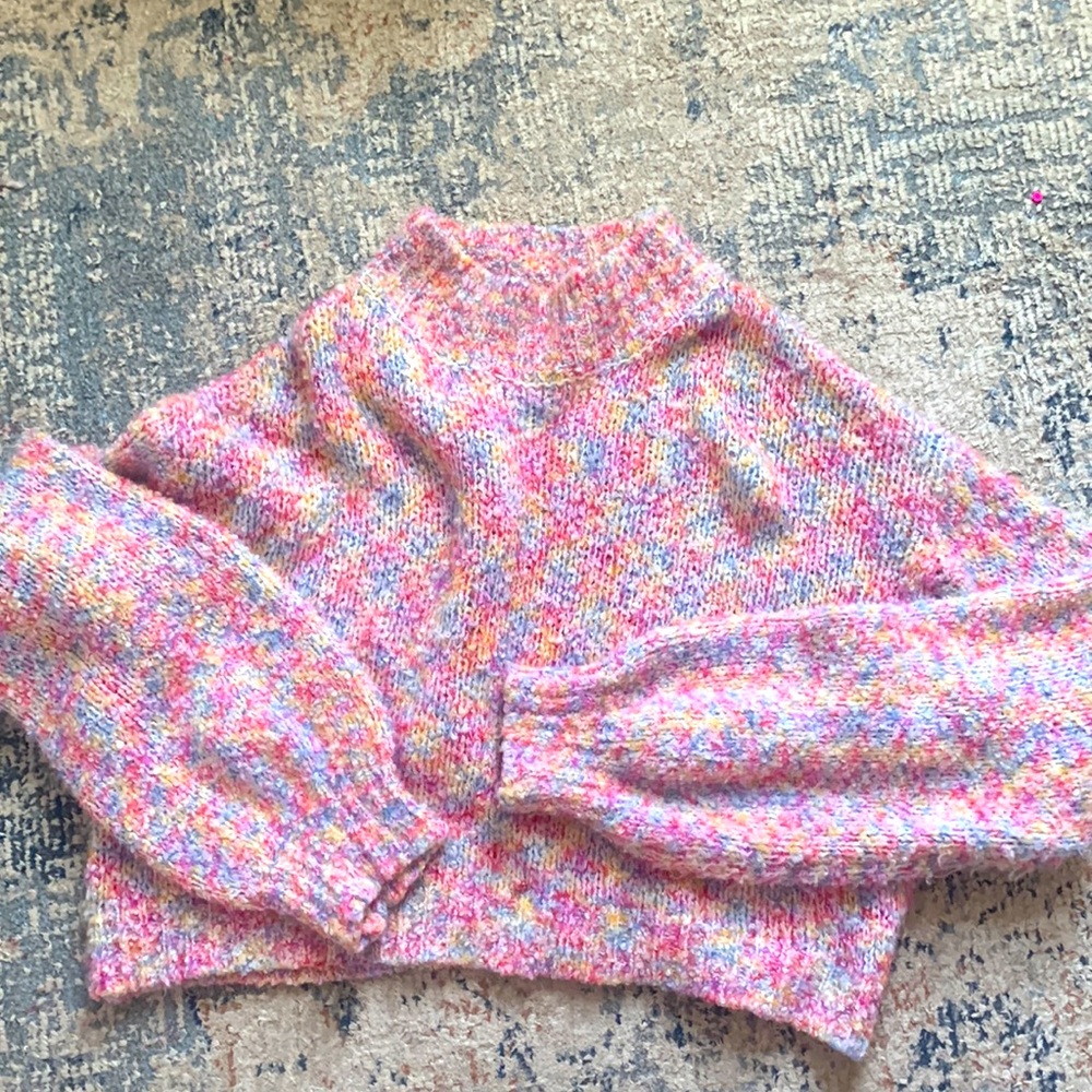 Colorful turtle neck sweater